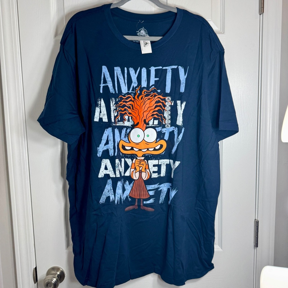 NWT. Disney Parks 2XL T-shirt. Features Inside Out 2 Anxiety character